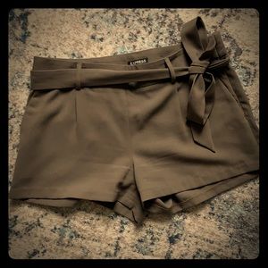 Olive-green shorts